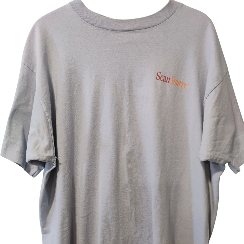 Vintage Fruit of the Loom MicroTouch ScanSource T-Shirt XL Single Stitch USA Mad